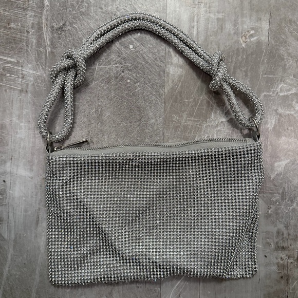 Silver Rhinestone Shoulder Purse - Picture 2 of 3